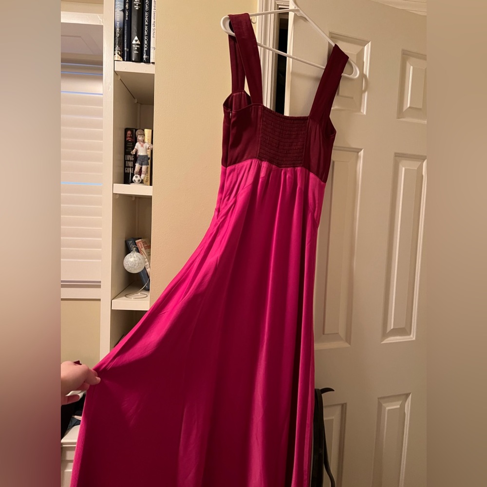 Maeve Pink and Red MIDI dress - Picture 2 of 5